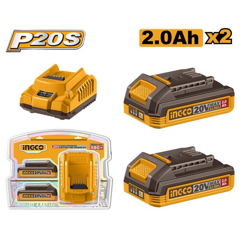 FBCPK2212 - INGCO KIT BATTERIE LITHIUM-ION ET CHARGEUR P20S AU MAROC [FBCPK2212] — batterie INGCO — Maroc —