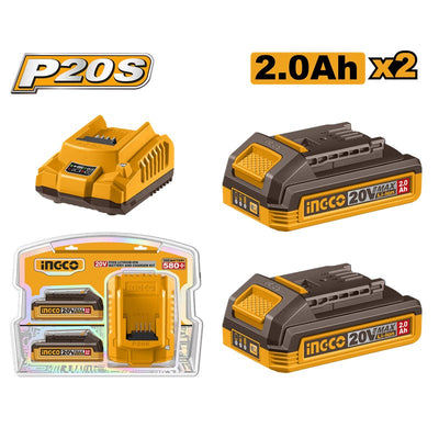 INGCO KIT BATTERIE LITHIUM-ION ET CHARGEUR P20S AU MAROC [FBCPK2212]