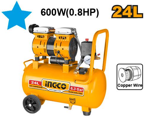 ACS175241 - INGCO COMPRESSEUR D'AIR SILENCIEUX 24L 600W 0,8HP - AU MAROC [ACS175241] — compresseur INGCO — Maroc —