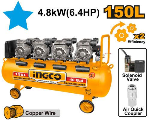 ACS4481501 - INGCO COMPRESSEUR 150L SILENCIEUX 4X1200 W 6.4HP AU MAROC [ACS4481501] — compresseur INGCO — Maroc —
