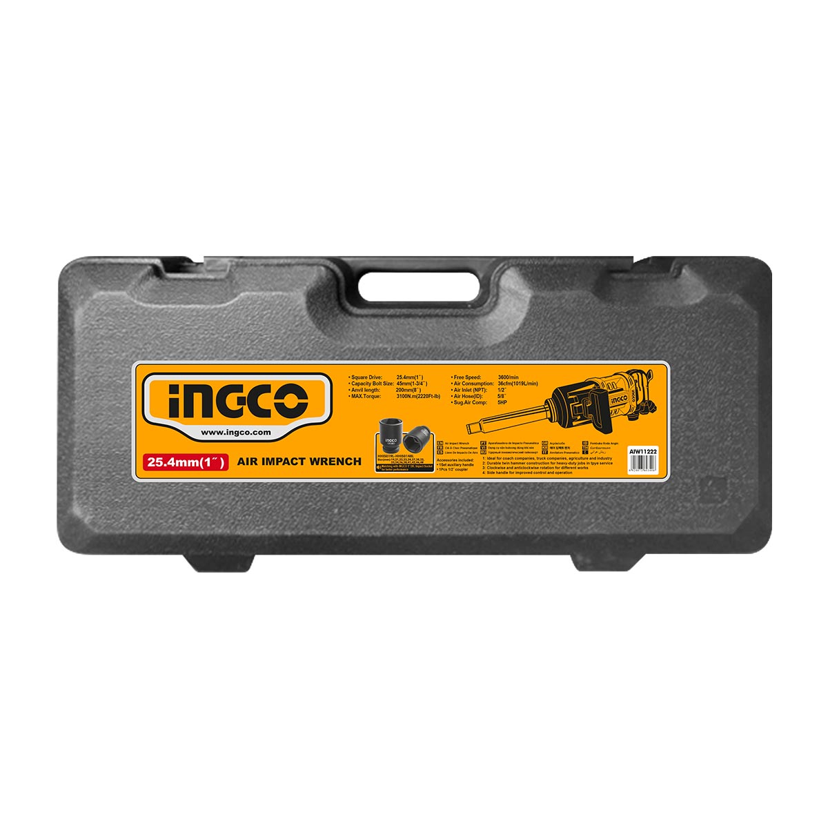 AIW11222 - INGCO BOULONNEUSE PNEUMATIQUE 1' 3100NM AU MAROC [AIW11222] — outil INGCO — Maroc — — vue 3