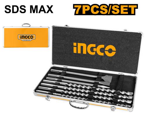AKD5075 - INGCO JEU DE FORETS MARTEAU ET BURIN SDS MAX AU MAROC [AKD5075] — marteau INGCO — Maroc —