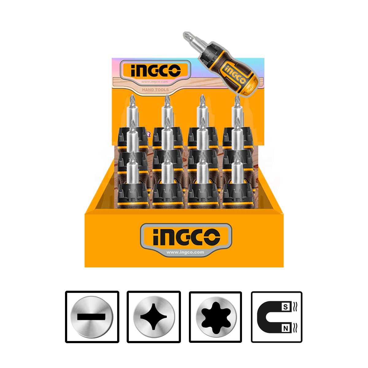 AKISDS1728 - INGCO TOURNEVIS A CLIQUET + 7 EMBOUTS AU MAROC [AKISDS1728] — tournevis INGCO — Maroc — — vue 2