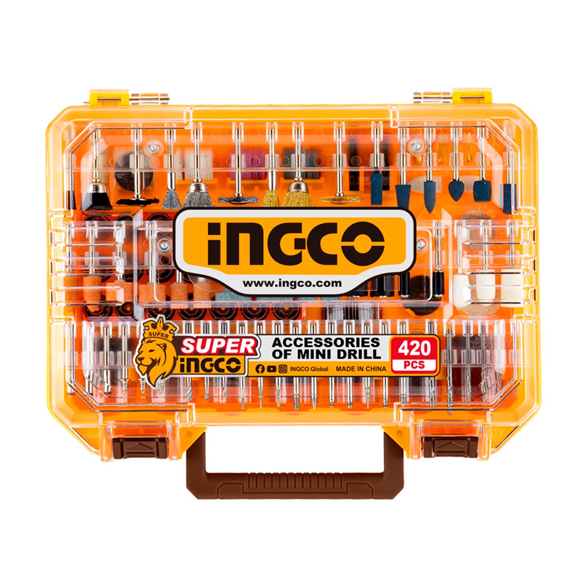 AKMG4208 - INGCO BOITE 420PCS ACCESSOIRES POUR MINI PERCEUSE AU MAROC [AKMG4208] — perceuse visseuse INGCO — Maroc — — vue 2