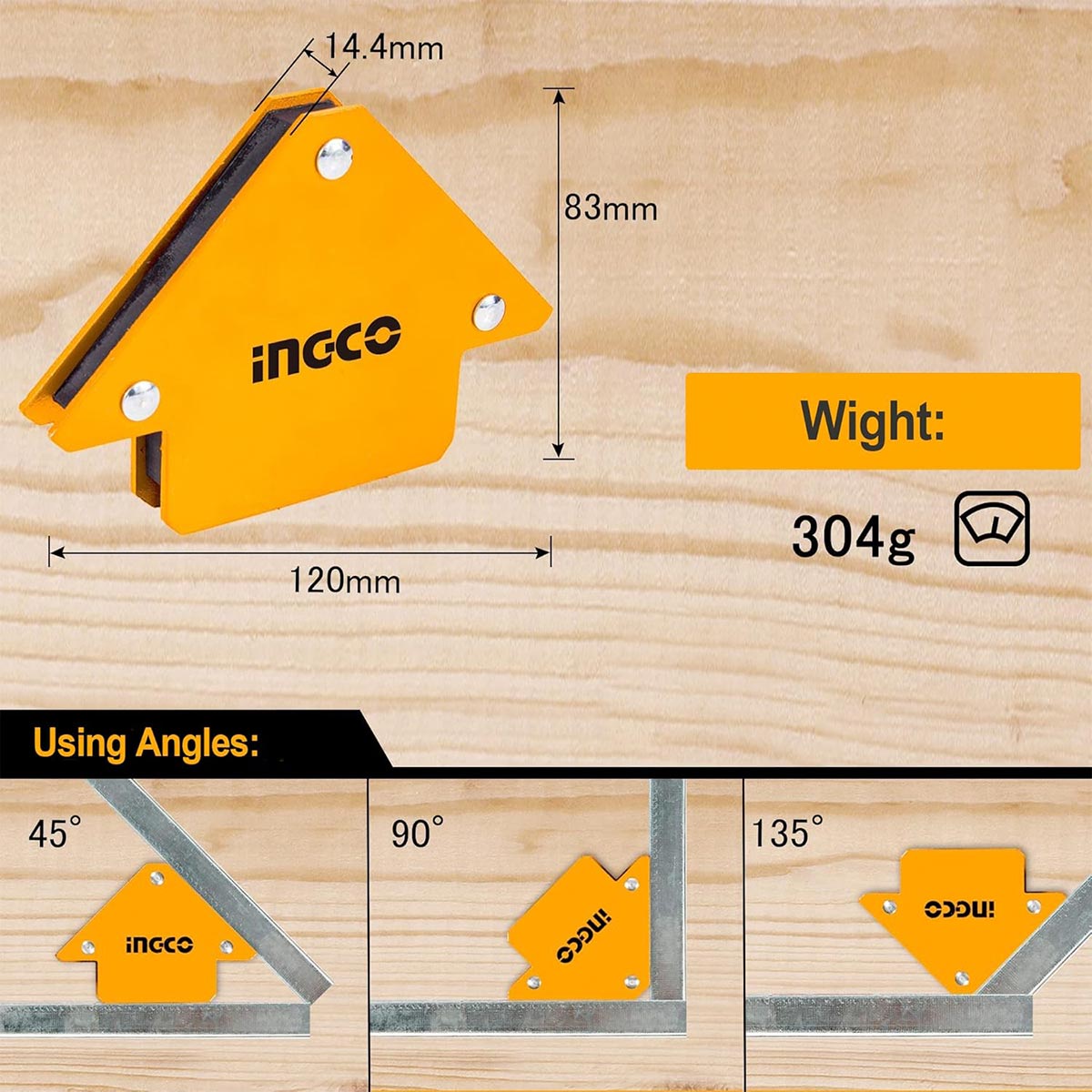 AMWH6001 - INGCO JEU SUPPORTS DE SOUDAGE MAGNETIQUES 6 PIECES AU MAROC [AMWH6001] — outil INGCO — Maroc — — vue 5