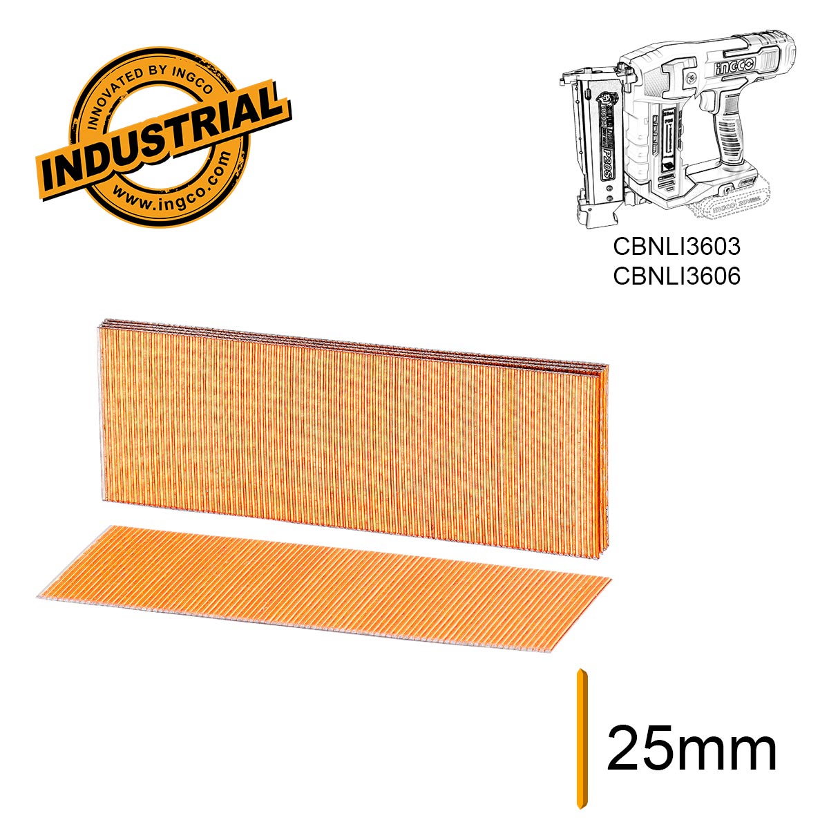 ANA06825 - INGCO CLOUS GALVANISES 1000PCS 25MM SANS TETE POUR CBNLI AU MAROC [ANA06825] — outil INGCO — Maroc — — vue principale