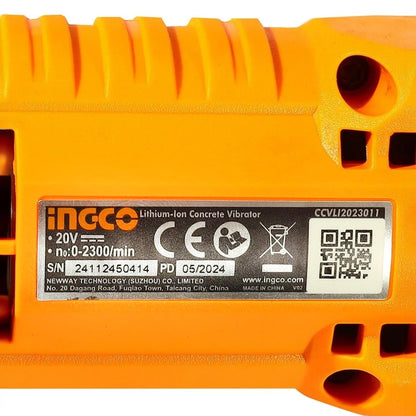 CCVLI2023011 - INGCO VIBREUR A BETON 20V + 1BATTERIE + 1AIGUILLE AU MAROC [CCVLI2023011] — batterie INGCO — Maroc — — vue 5