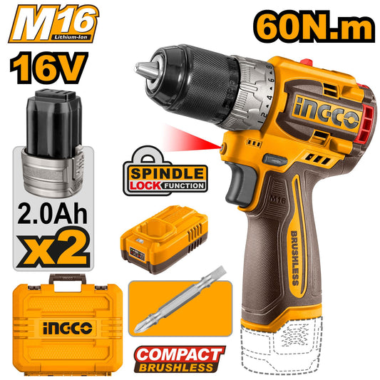 CDLI16682 - INGCO VISSEUSE A BATTERIE 16V AVEC 2 BATTERIES 2Ah AU MAROC [CDLI16682] — perceuse visseuse INGCO — Maroc —