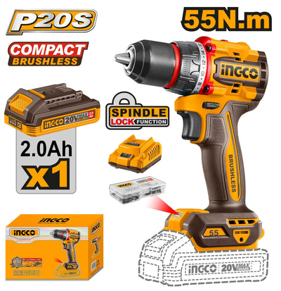 INGCO VISSEUSE BRUSHLESS 20V 1bat 55NM AU MAROC [CDLI205582]
