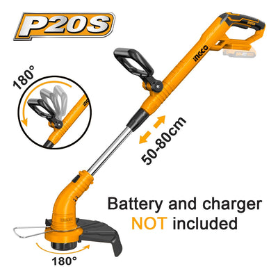 INGCO DEBROUSSAILLEUSE 20V BATTERIE/CHARGEUR NON INCLUS AU MAROC [CGTLI20018]