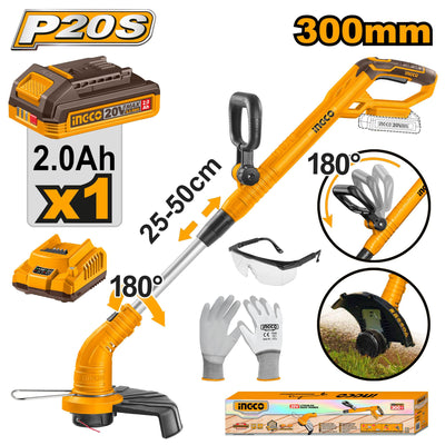 INGCO PACK DEBROUSSAILLEUSE 20V+BATTERIE+CHARGEUR AU MAROC [CGTLI20301]