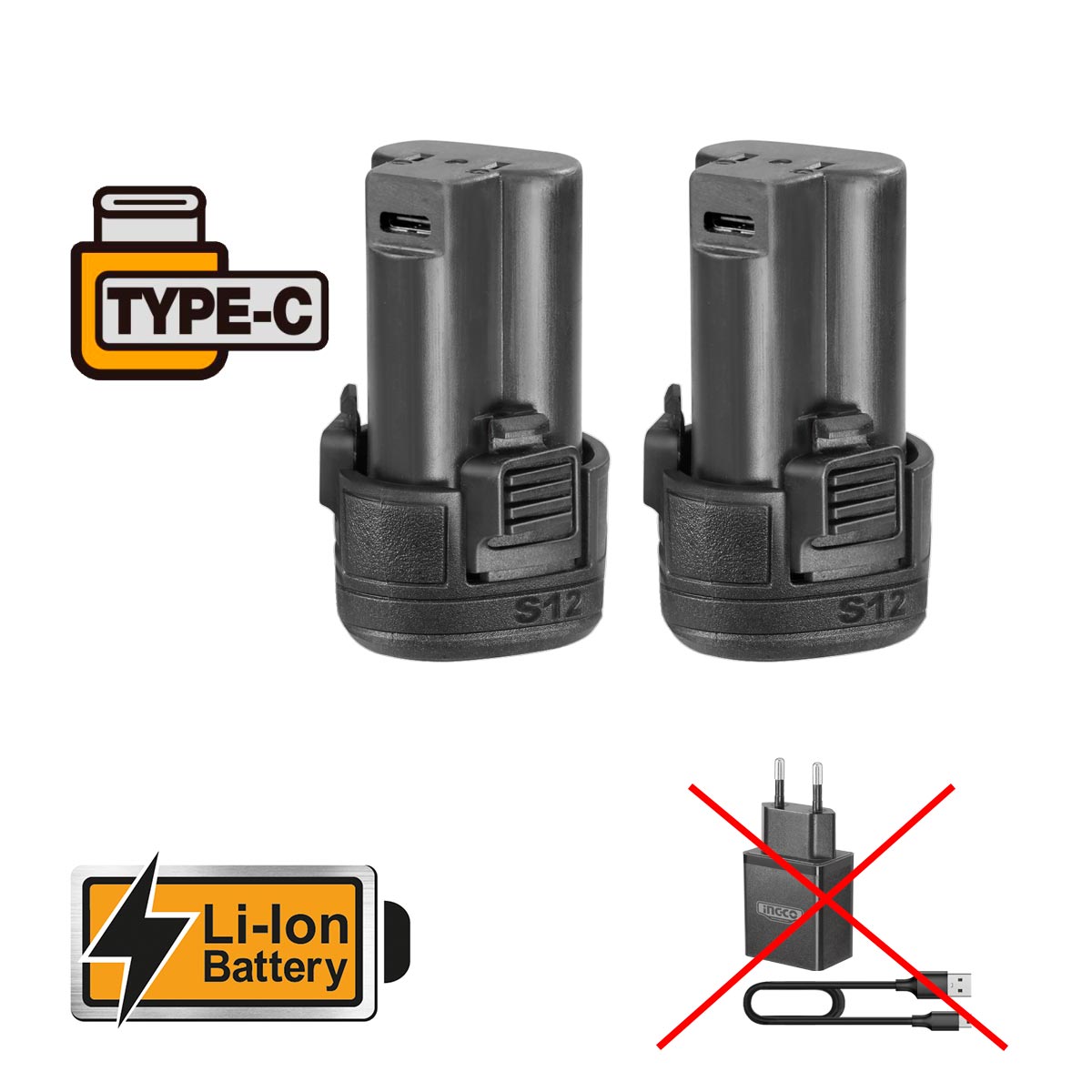 CIRLI12015 - Outil électrique de visseuse à chocs lithium-ion 12V CIRLI12015 — perceuse visseuse INGCO — Maroc — — vue 2