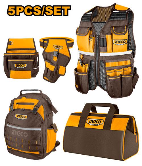 COS23090 - INGCO PACK SACS ET PORTE OUTILS 5PCS AU MAROC [COS23090] — outil INGCO — Maroc —