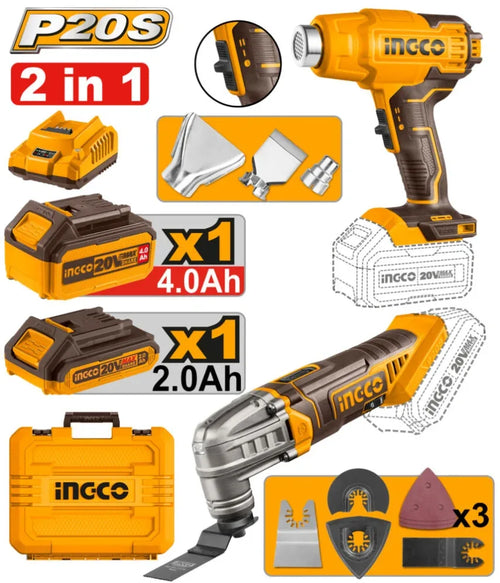 COSLI230703 - INGCO PACK OUTIL MULTIFONCTIONS/DÉCAPEUR THERMIQUE20V/2BATTERIES AU MAROC [COSLI230703] — batterie INGCO — Maroc —