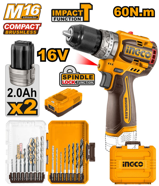 COSLI241199 - INGCO VISSEUSE A BATTERIE 16V AVEC 2 BATTERIES 2Ah AU MAROC [COSLI241199] — perceuse visseuse INGCO — Maroc —
