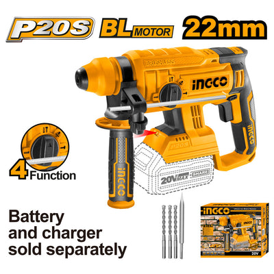 INGCO MARTEAU PERFORATEUR 22MM 20V (SANS BATTERIE) AU MAROC [CRHLI2201]
