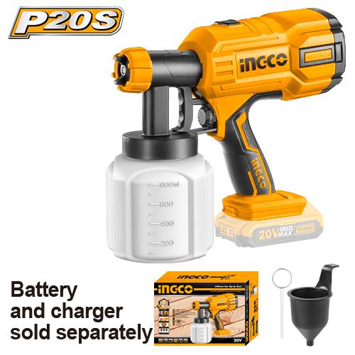 CSGLI2001 - INGCO PISTOLET A PEINTURE SANS FIL 20V SANS BATTERIE ET AU MAROC [CSGLI2001] — batterie INGCO — Maroc —