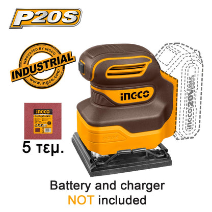 CSHSLI2014 - INGCO PONCEUSE VIBRANTE 20V SANS BATTERIE 110MM PLATEAU CARRÉ AU MAROC [CSHSLI2014] — ponceuse INGCO — Maroc — — vue principale