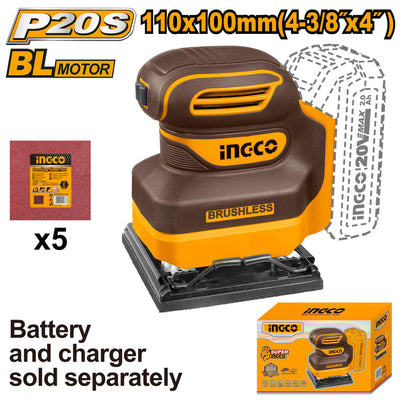 INGCO PONCEUSE À FEUILLES SANS FIL 110X100MM SANS BATTERIE SANS CHARGEUR AU MAROC [CSHSLI2024]