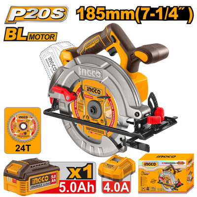 INGCO SCIE CIRCULAIRE BRUSHLESS 20V + BAT 4Ah + CHARGEUR AU MAROC [CSLI18513]