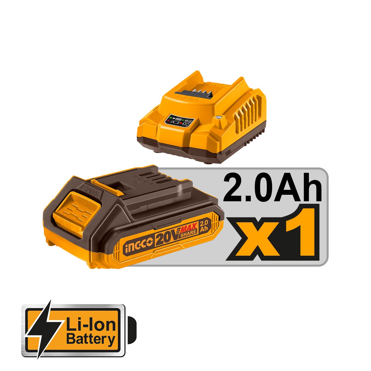 CSTLI3808 - INGCO CLOUEUSE 20V 1BATTERIE 18MM INGCO AU MAROC [CSTLI3808] — batterie INGCO — Maroc — — vue 2