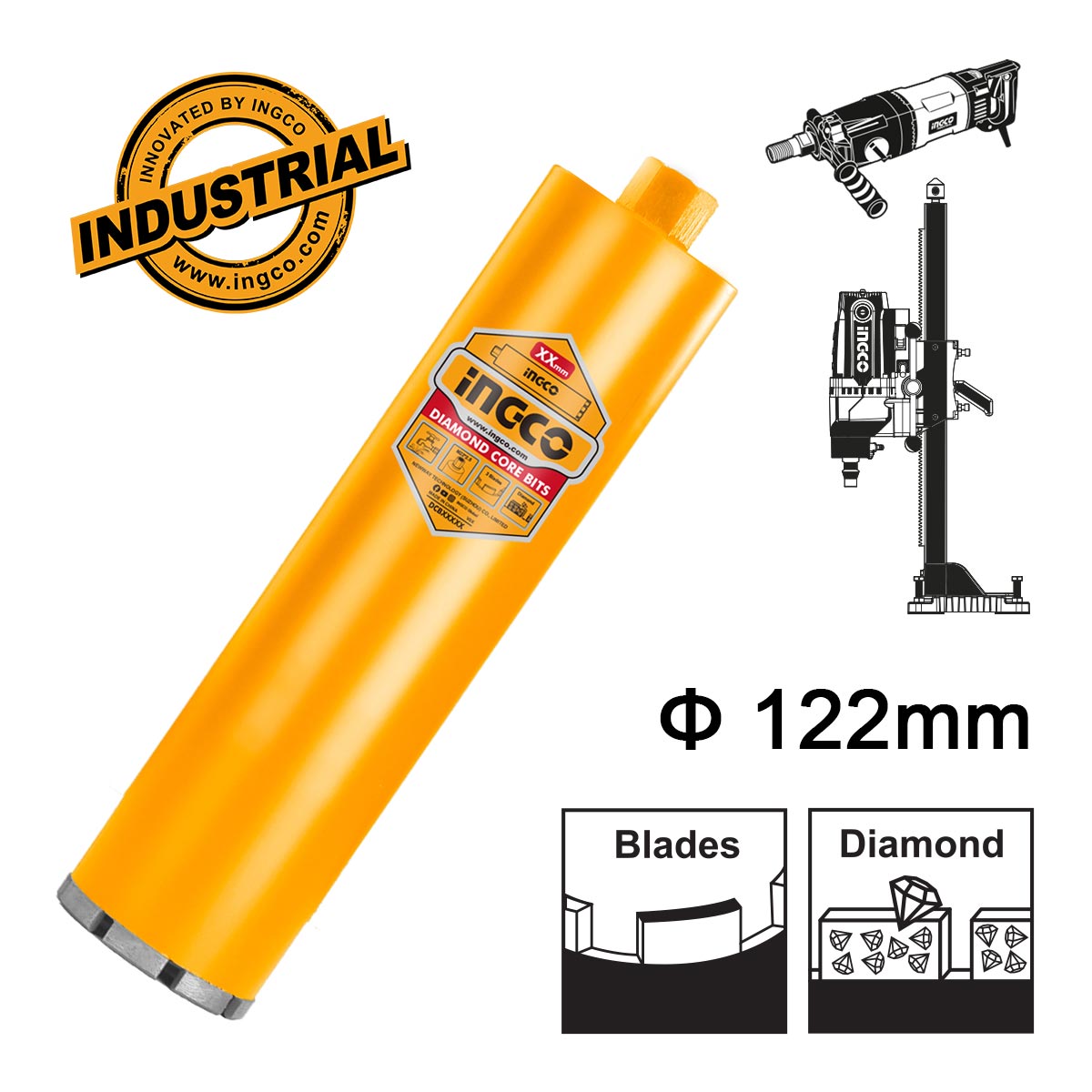 DCB581228 - INGCO FORET DIAMANT D:122MM L:450MM AU MAROC [DCB581228] — foret INGCO — Maroc — — vue principale
