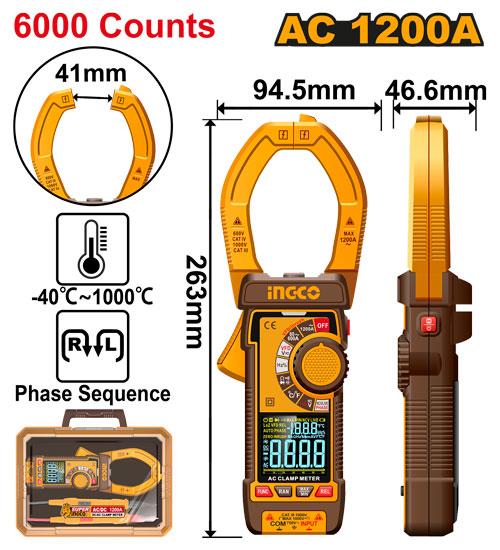 DCM610001 - INGCO PINCE MULTIMÃˆTRIQUE CAT.III 1000V INGCO NR AU MAROC [DCM610001] — outil INGCO — Maroc —