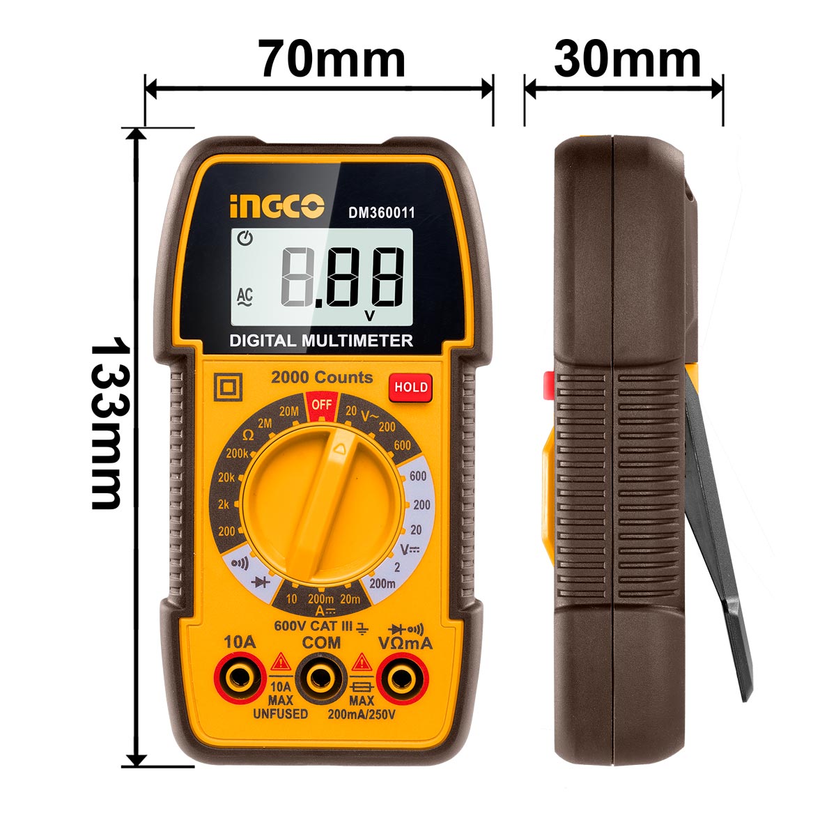 DM360011 - INGCO MULTIMÈTRE NUMÉRIQUE AU MAROC [DM360011] — outil INGCO — Maroc — — vue 2