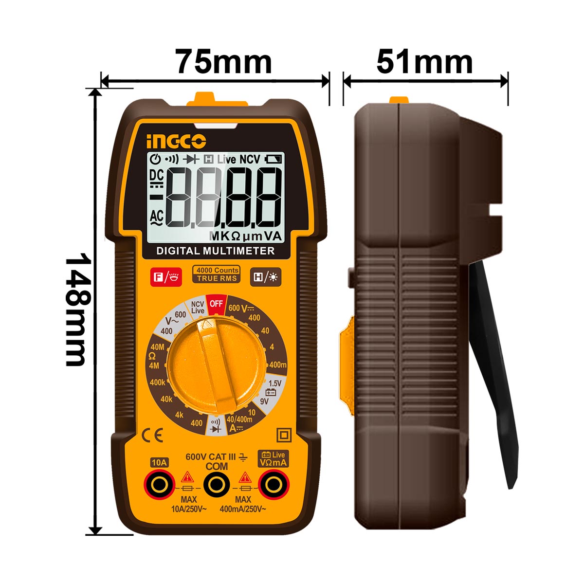 DM36002 - INGCO MULTIMETRE DIGITAL LCD 600V AC/DC AU MAROC [DM36002] — outil INGCO — Maroc — — vue 2