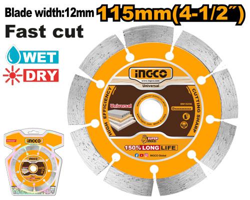 DMD0111513 - INGCO DISQUE DIAMANT 115MM A SEC INGCO AU MAROC [DMD0111513] — disque accessoire INGCO — Maroc —