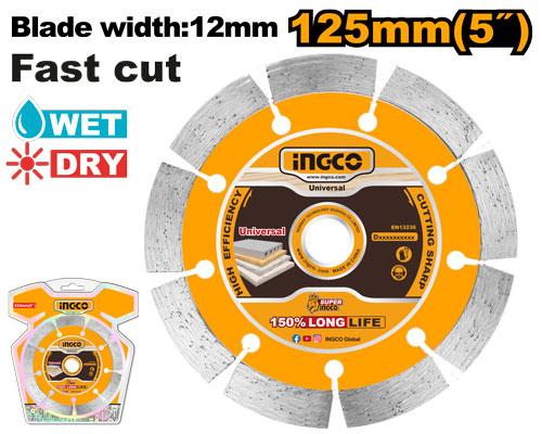 DMD011251 - INGCO DISQUE DIAMANT 125MM A SEC INGCO AU MAROC [DMD011251] — disque accessoire INGCO — Maroc —