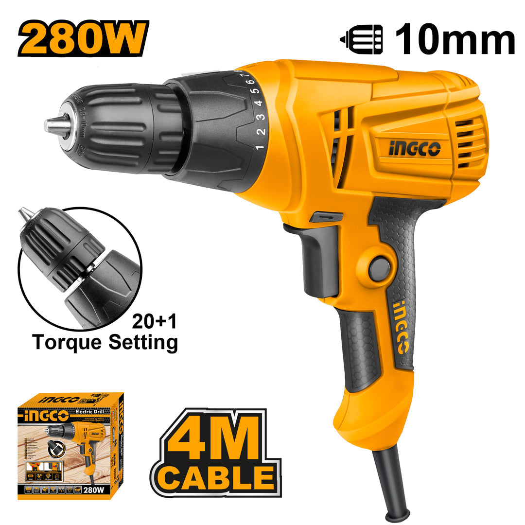 ED2808 - INGCO PERCEUSE ELECTRIQUE 280W 10MM AU MAROC [ED2808] — perceuse visseuse INGCO — Maroc —