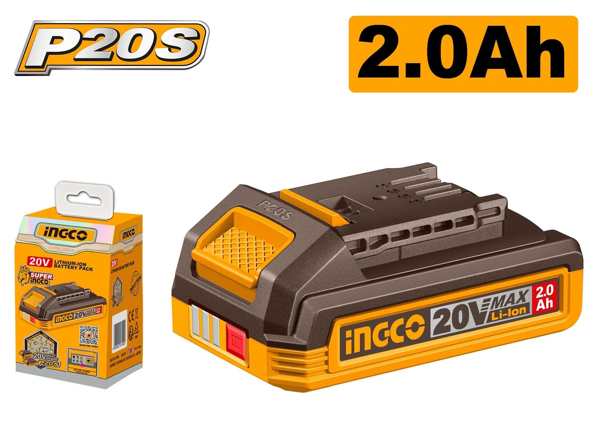 FBLI20011 - INGCO BATTERIE 20V 2,0A AU MAROC [FBLI20011] — batterie INGCO — Maroc —