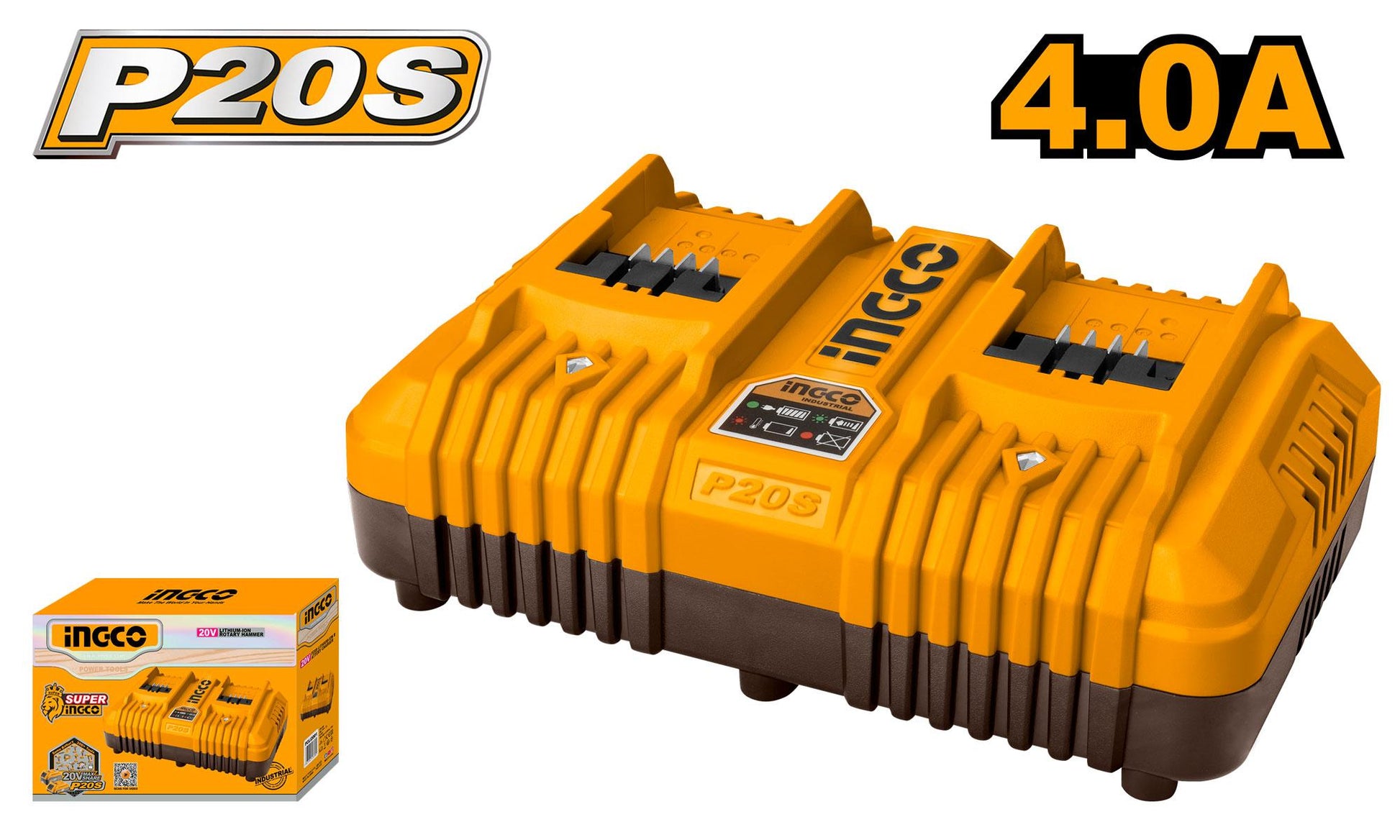 FCLI2034 - INGCO CHARGEUR DOUBLE BATTERIE 4Ah AU MAROC [FCLI2034] — batterie INGCO — Maroc —