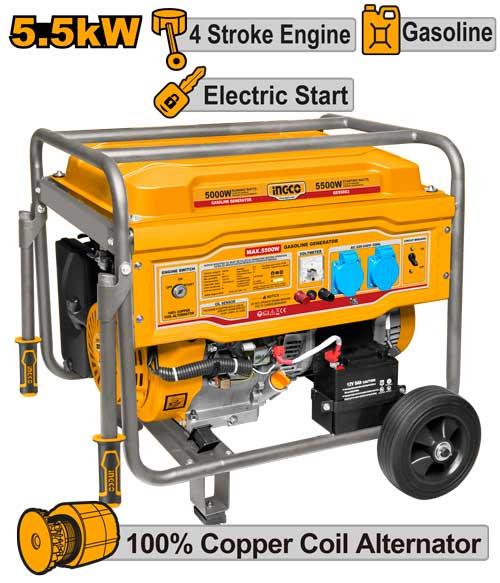 GE55003 - INGCO GENERATEUR À ESSENCE 5KVA 25L AU MAROC [GE55003] — groupe électrogène INGCO — Maroc —