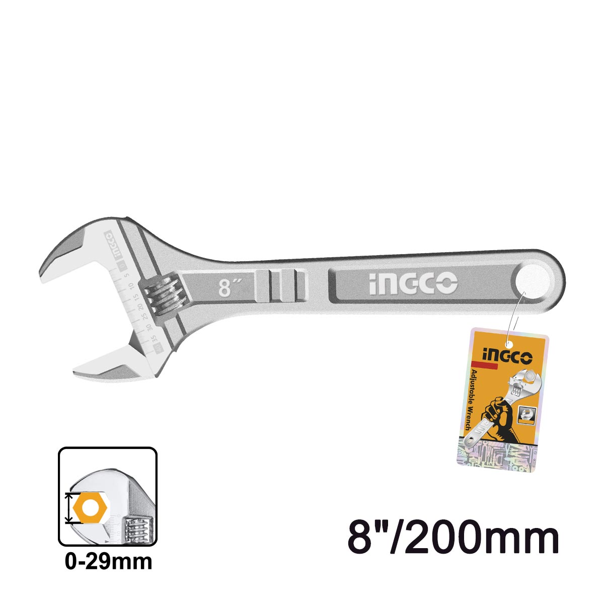 HADW131082 - INGCO CLE A MOLETTE 200MM AU MAROC [HADW131082] — clé douille INGCO — Maroc — — vue principale