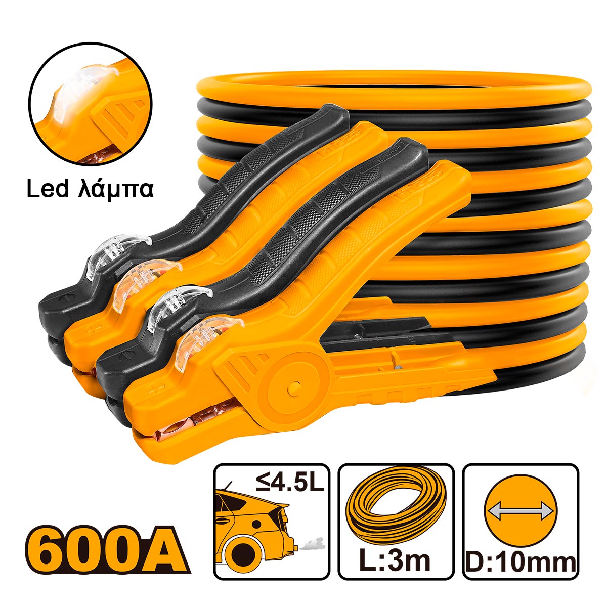 HBTCP6008L - INGCO CABLE DE DEMARRAGE 600A AVEC TEMOIN LED AU MAROC [HBTCP6008L] — outil INGCO — Maroc — — vue principale