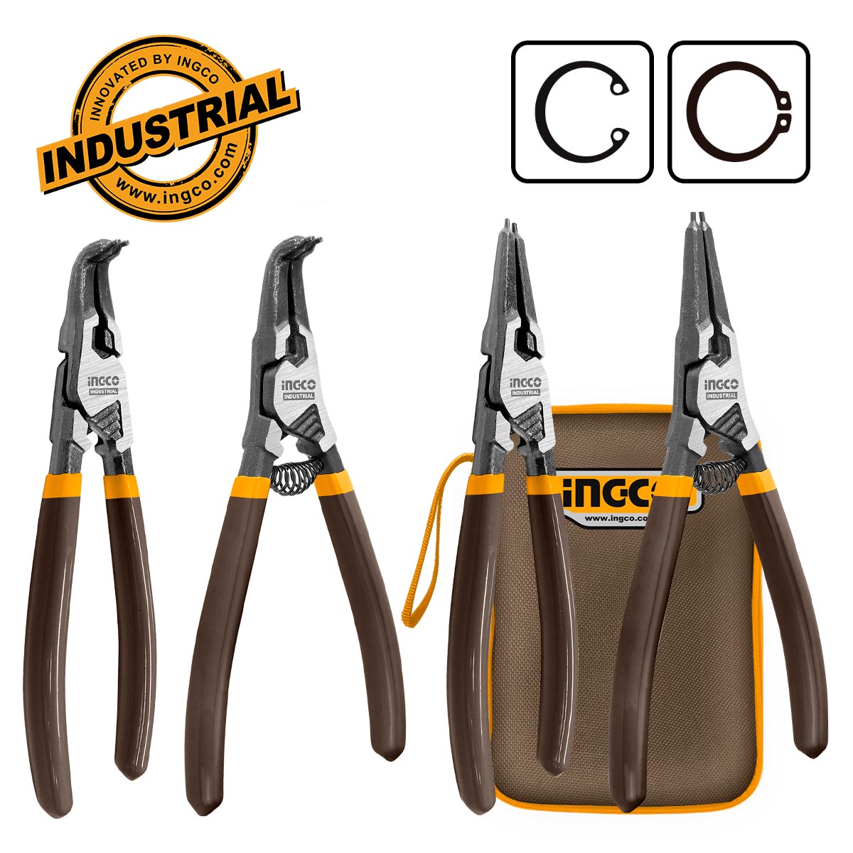 HCCPS26180 - INGCO JEU DE 4 PINCES CIRCLIPS EN ACIER DE CARBONE AU MAROC [HCCPS26180] — outil INGCO — Maroc — — vue principale