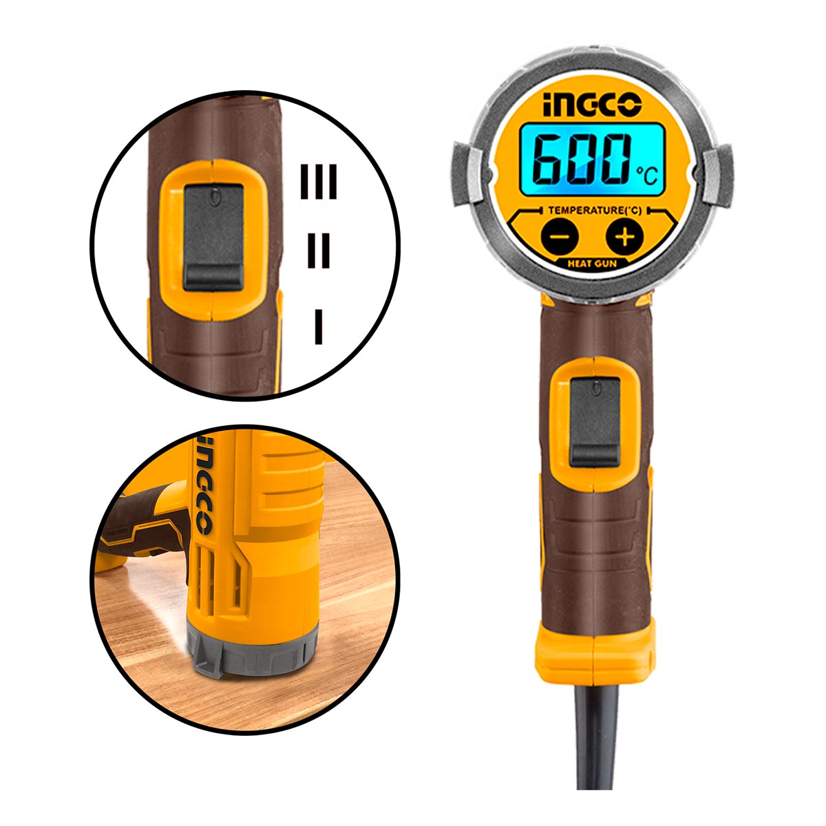 HG200058 - INGCO DECAPEUR THERMIQUE 2000W LCD +3BUSES + 1RACLEUR SI AU MAROC [HG200058] — clé douille INGCO — Maroc — — vue 2
