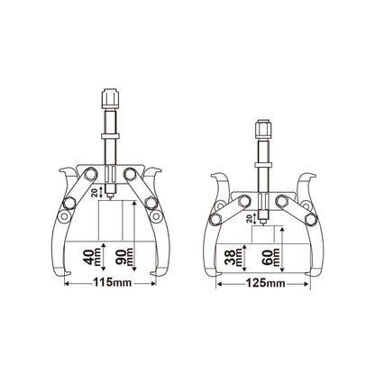 HGP08024 - INGCO EXTRACTEUR2GRIFFES FORCE:3000KG A=115MM,A1=125M AU MAROC [HGP08024] — outil INGCO — Maroc — — vue 2
