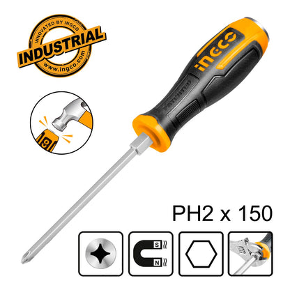 HGTS68PH2150 - INGCO TOURNEVIS A ZONE DE FRAPPE PH2 6*150 MM AU MAROC [HGTS68PH2150] — tournevis INGCO — Maroc — — vue principale