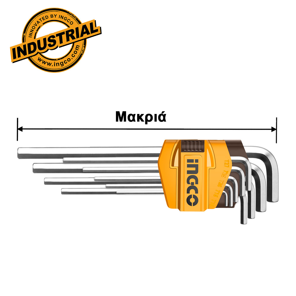 HHK11092 - INGCO CLES HEX EXTRA LONG SET DE 9 PIECES 1.5-10MM AU MAROC [HHK11092] — clé douille INGCO — Maroc — — vue principale