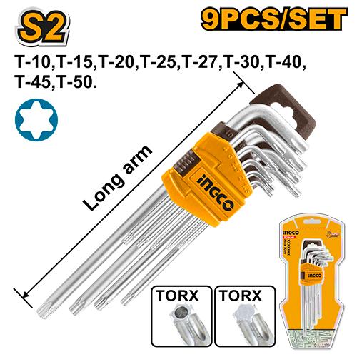 HHK13091 - INGCO CLESTORX SET DE 9 PIECES T10-T50 AU MAROC [HHK13091] — clé douille INGCO — Maroc —