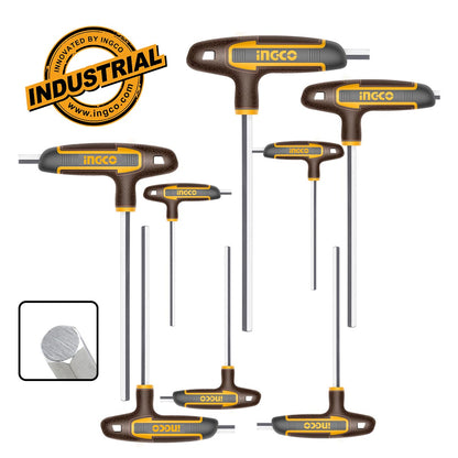 HHKT80818 - INGCO JEU DE 8 CLES HEXAGONALES A POIGNEE EN T NF AU MAROC [HHKT80818] — clé douille INGCO — Maroc — — vue principale