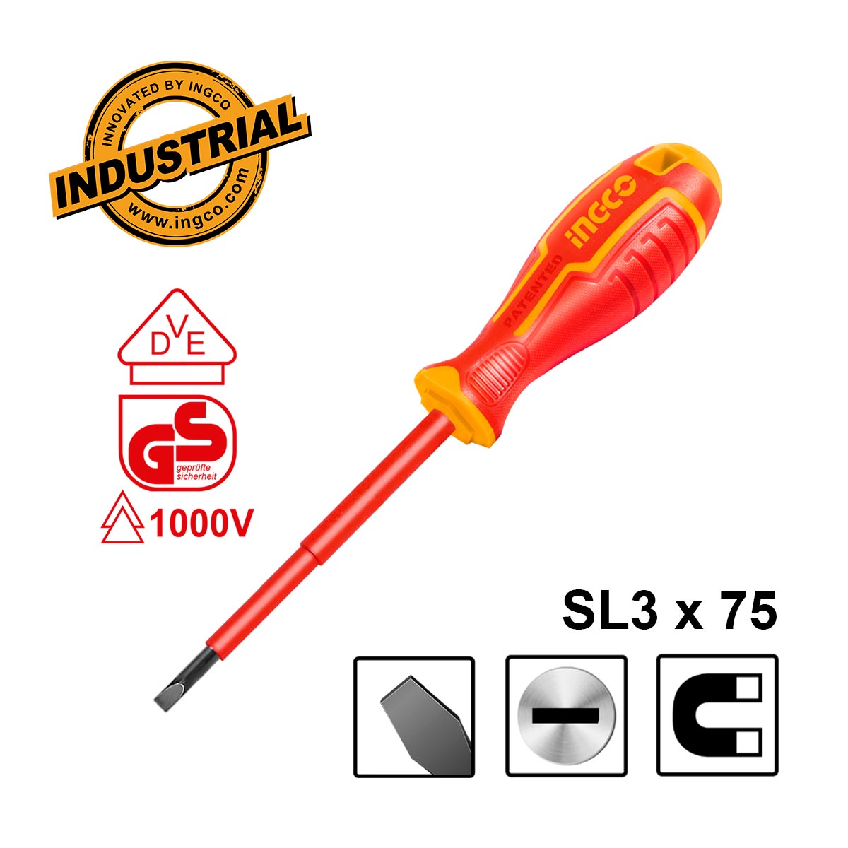 HISD813075 - INGCO TOURNEVIS ISOLE SL3.0×75 AU MAROC [HISD813075] — tournevis INGCO — Maroc — — vue principale