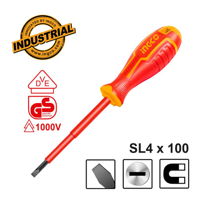 HISD814100 - INGCO TOURNEVIS ISOLE SL4.0×100 AU MAROC [HISD814100] — tournevis INGCO — Maroc — — vue principale