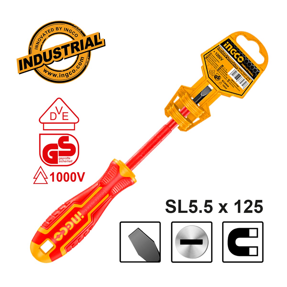 HISD815125 - INGCO TOURNEVIS ISOLE SL5.5×125 AU MAROC [HISD815125] — tournevis INGCO — Maroc — — vue 2