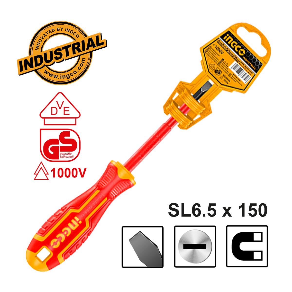 HISD816150 - INGCO TOURNEVIS ISOLE SL 6.5×150 AU MAROC [HISD816150] — tournevis INGCO — Maroc — — vue 2
