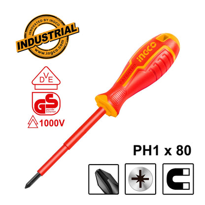 HISD81PH180 - INGCO TOURNEVIS ISOLE PH 1×80 AU MAROC [HISD81PH180] — tournevis INGCO — Maroc — — vue principale