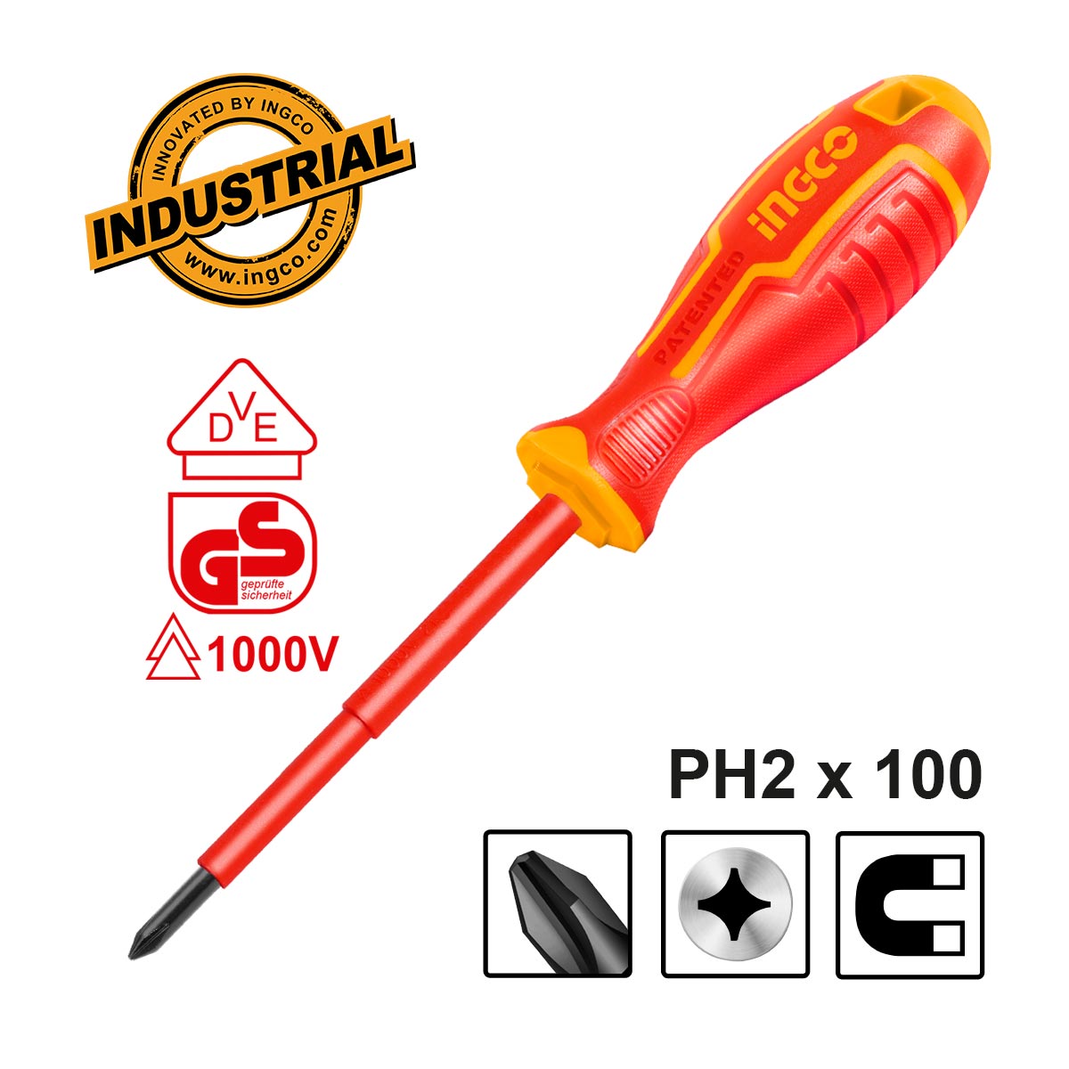HISD81PH2100 - INGCO TOURNEVIS ISOLE PH 2×100 AU MAROC [HISD81PH2100] — tournevis INGCO — Maroc — — vue principale